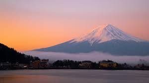 Mount Fuji in Japan during sunrise